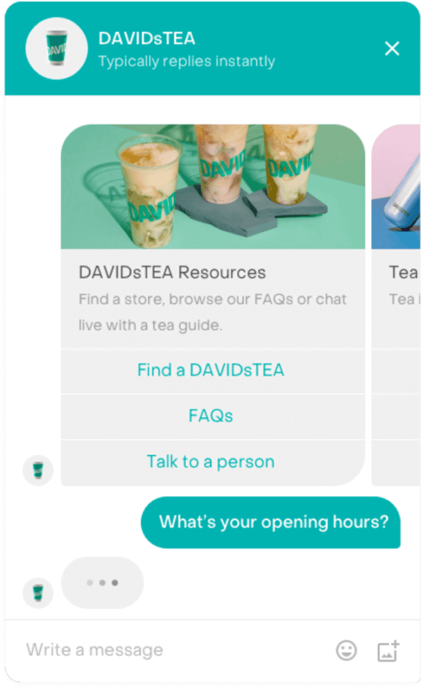 DAVIDSTEA资源包括常见问题和与个人选择聊天