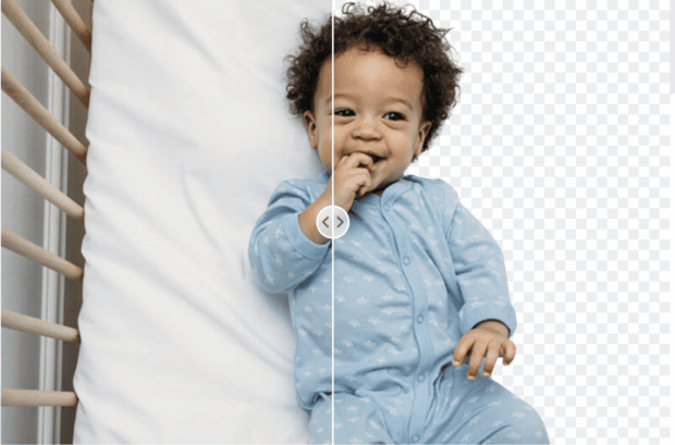 婴儿在婴儿床中，一半透明和一半可见的背景
